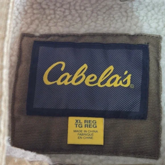 Cabelas Chore Jacket Mens XL Canvas Sherpa Lined Field Coat Brown‎ - Picture 3 of 12